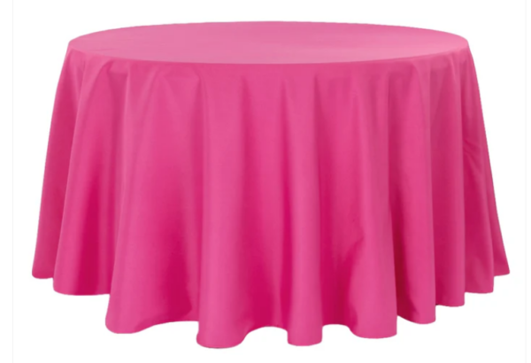 108" Round Hot Pink Polyester Tablecloth