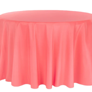 132" Round Coral Polyester Tablecloth