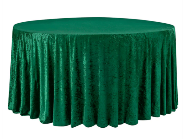 108" Round Leaf Velvet Tablecloth