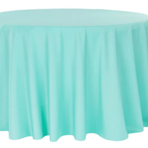 108" Round Turquoise Polyester Tablecloth