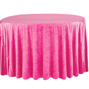 120" Hot Pink Velvet Round Tablecloth