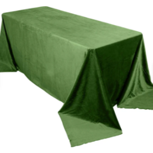 90" x 132" Rounded Corner Leaf Velvet Tablecloth