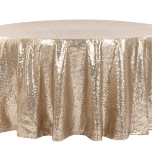 120" Round Champagne Sequin Tablecloth