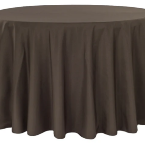 120" Round Chocolate Polyester Tablecloth