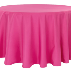 120" Round Hot Pink Polyester Tablecloth