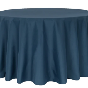 120" Round Navy Polyester Tablecloth