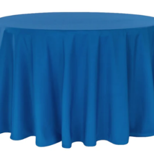 120" Round Royal Blue Polyester Tablecloth
