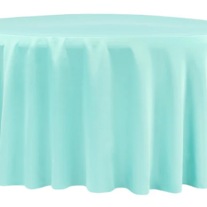 120" Round Tiffany Blue Satin Tablecloth