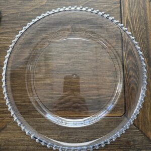 Silver Beaded Acrylic Charger