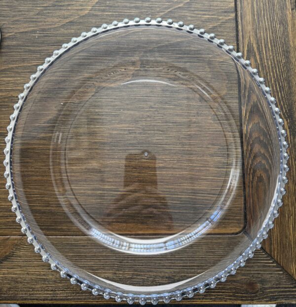 Silver Beaded Acrylic Charger