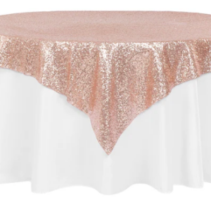 72" x 72" Blush Sequin Overlay