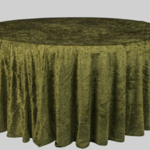 120" Round Leaf Velvet Tablecloth