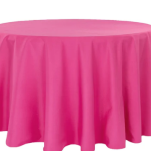 132" Round Hot Pink Polyester Tablecloth