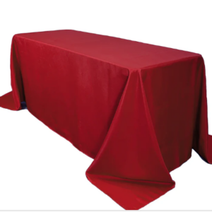 90" x 156" Dark Red, Polyester, Rounded Corners Tablecloth