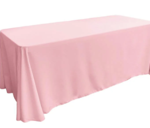90" x 156" Light Pink Polyester Tablecloth