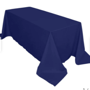 90" x 156" Navy Polyester Tablecloth